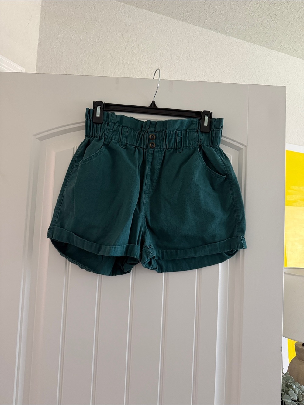 wild fable Teal High-Waist Paperbag Shorts